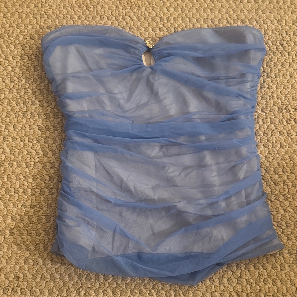 NWT Reformation Lakeshore Myra Knit Top in Light Blue - Picture 2 of 4